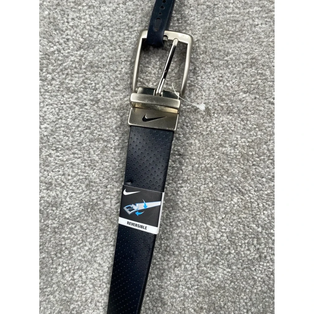 Nike Reversible Belt Men Size L (38-40) Black Brown Perforated Swivel Buckle